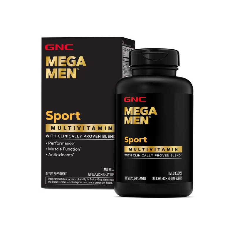 GNC Mega Men Sport Multivitamin for Active Men, with BCAAs & Antioxidants, 180 Caplets
