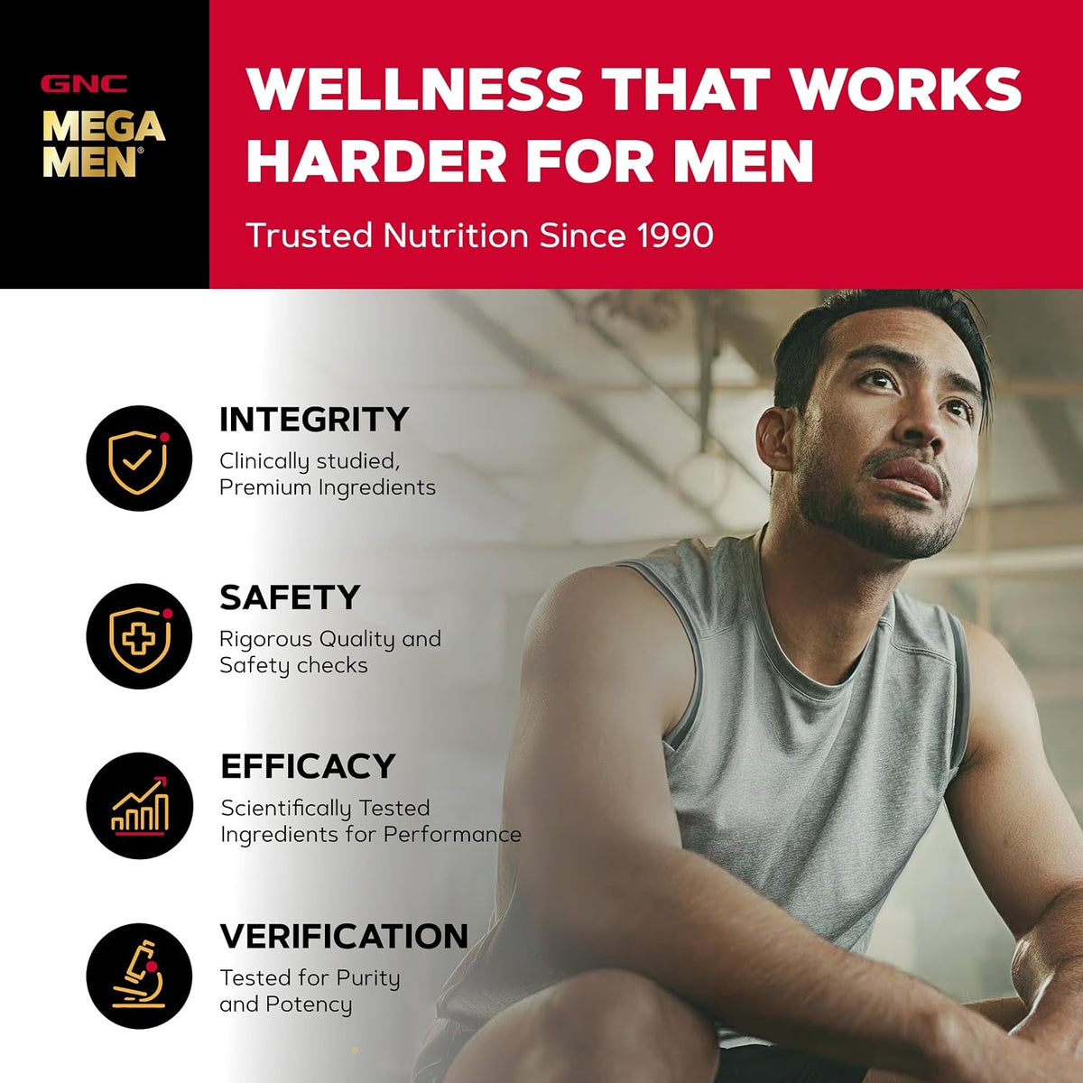 GNC Mega Men Sport Multivitamin for Active Men, with BCAAs & Antioxidants, 180 Caplets