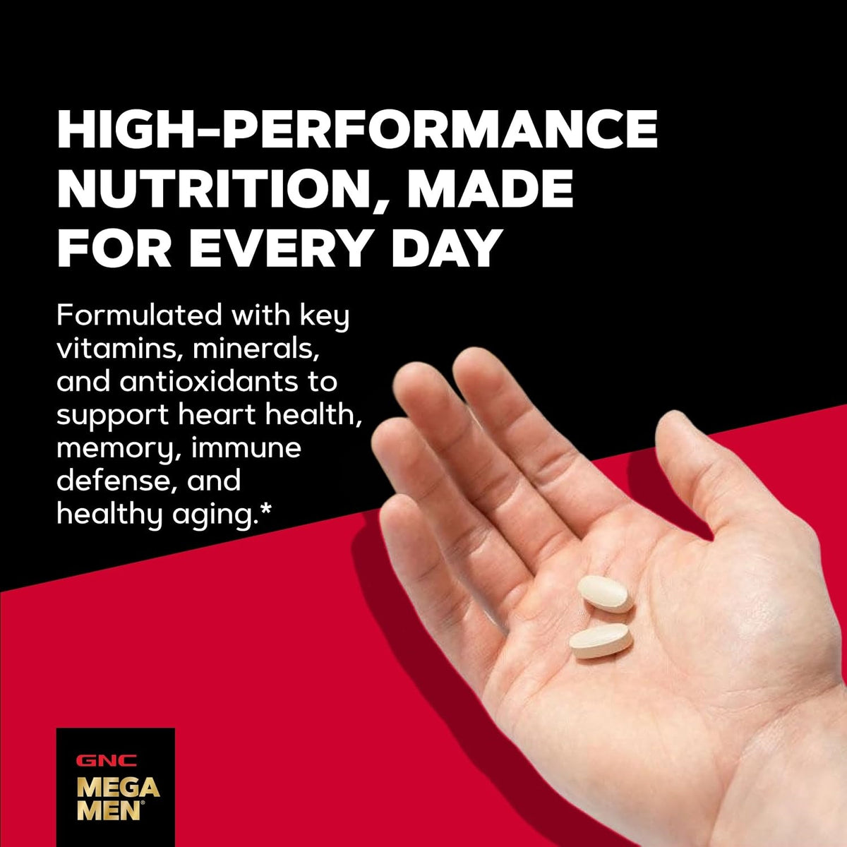 GNC Mega Men 50 Plus Multivitamin for Men, Heart & Prostate, 120 Count
