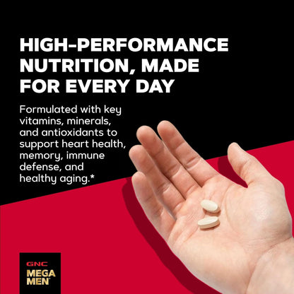 GNC Mega Men 50 Plus Multivitamin for Men, Heart & Prostate, 120 Count
